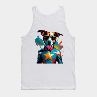 Captain American dog - pop art style tshirt Tank Top